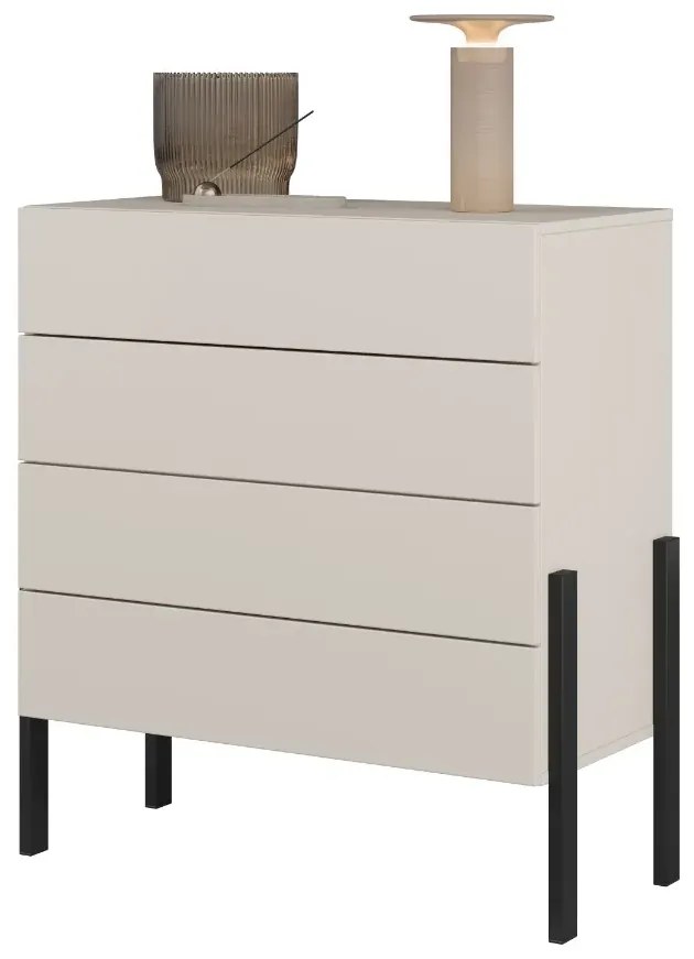 Komoda JUKON 4S 84cm kaszmirowa HELVETIA