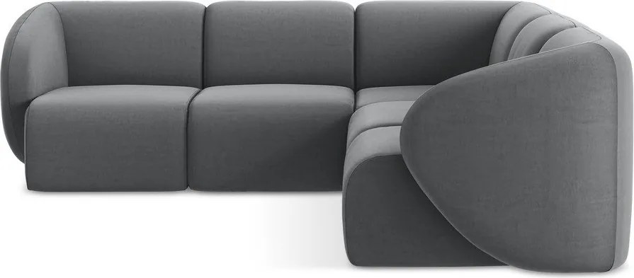 Szary aksamitny narożnik Lani – Makamii