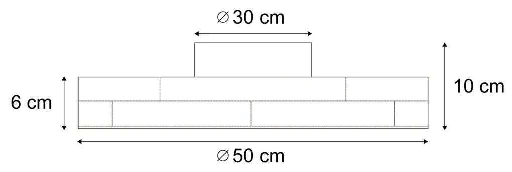 Skandynawska lampa sufitowa drewniana 50 cm z LED z możliwością ściemniania - PeckerSkandynawski Oswietlenie wewnetrzne