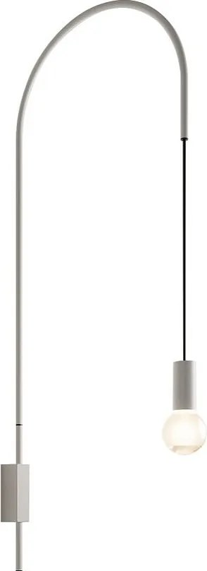 Zafferano - Lampa ścienna Filo, obrotowa 200°, malowany metal, żarówka E27 maks. 60 W w zestawie, wys. 110 cm - biała