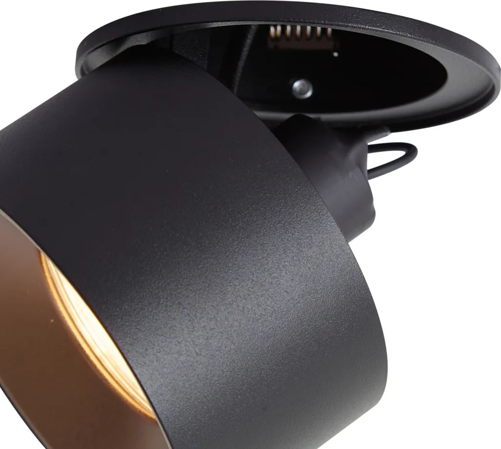 Nowoczesne oczko wpuszczane czarne GU10 50mm - Echo