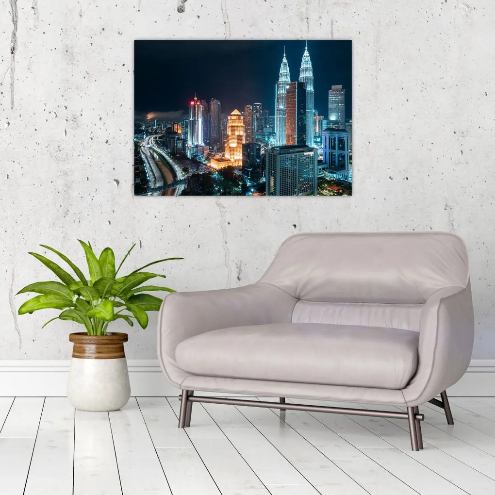 Obraz - Noc w Kuala Lumpur (70x50 cm)