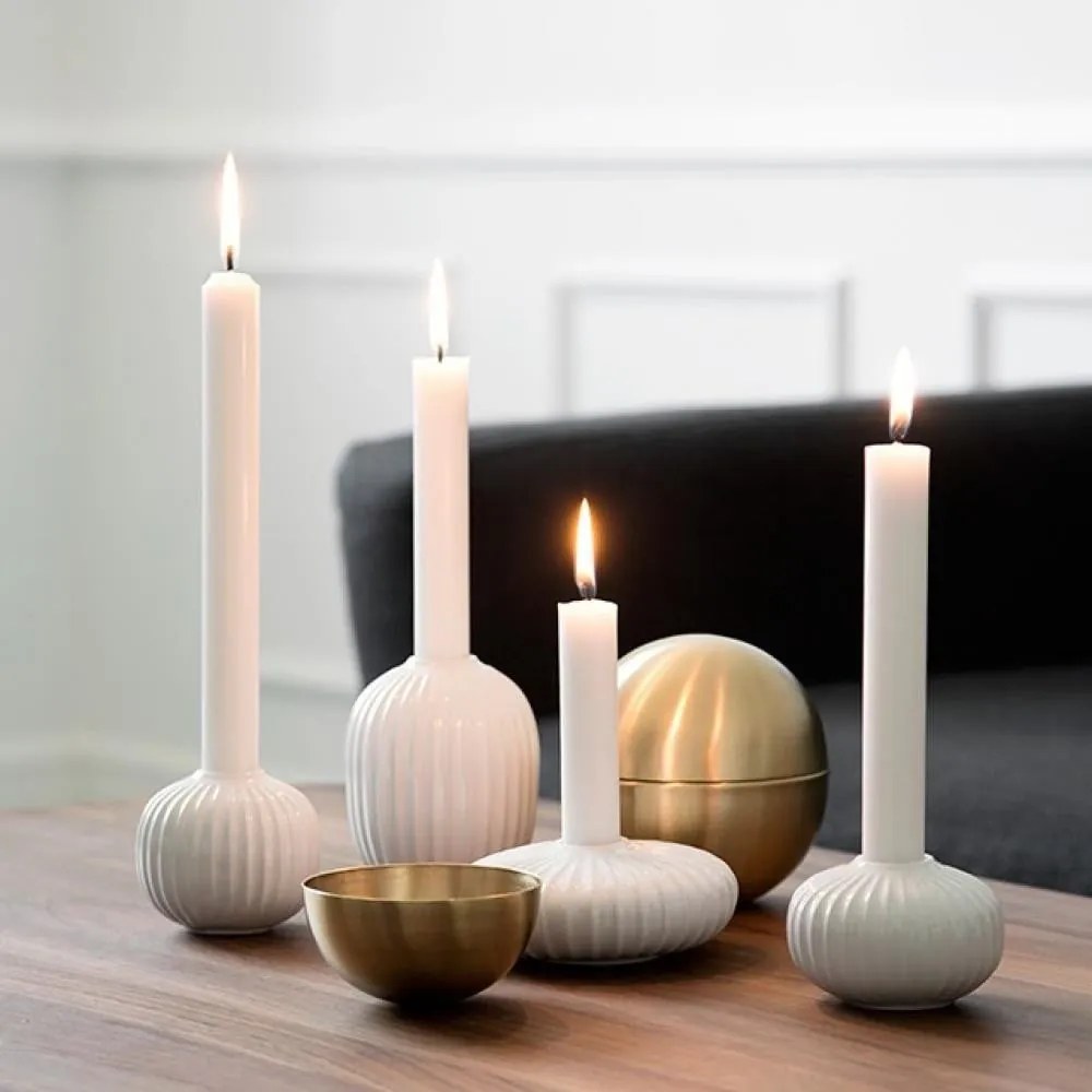 Biały porcelanowy świecznik Kähler Design Hammershoi, wys. 10 cm