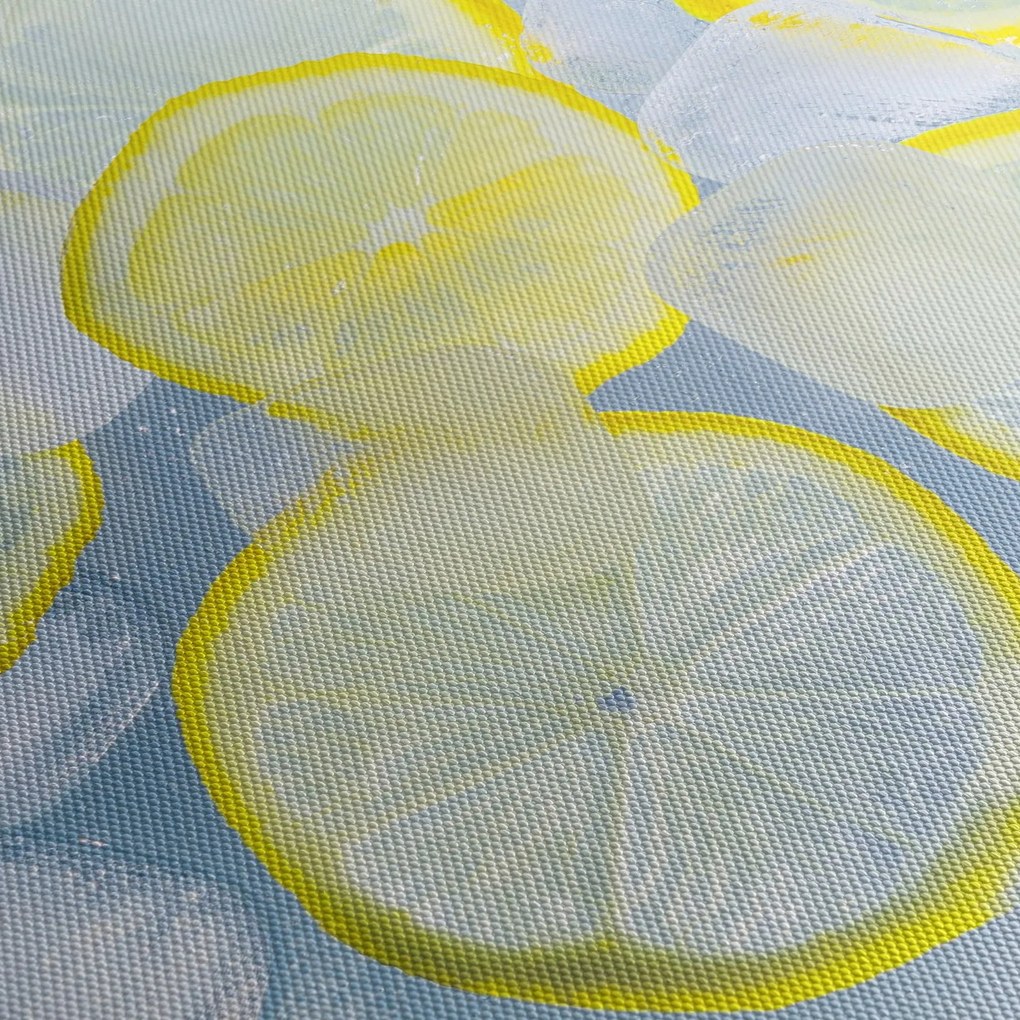 Obraz cytryn w lodzie (z zegarem) (90x30 cm)