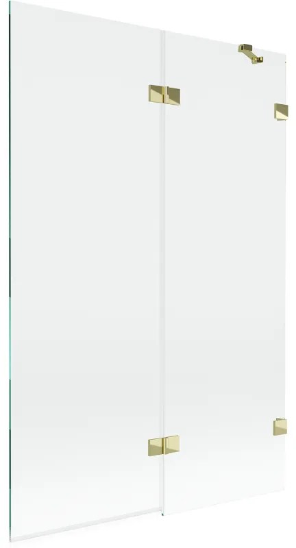 Mexen Lunar parawan nawannowy 2-skrzydłowy prawy 120 x 150 cm, transparent, złoty - 897-120-100-50-00-P