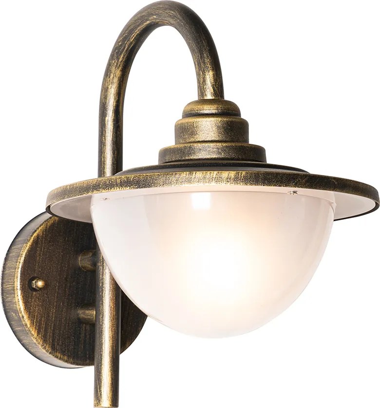 Klasyczna lampa ścienna zewnętrzna antyczne złoto IP44 - Bruges