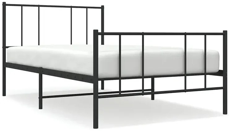 Czarne metalowe łóżko pojedyncze 80x200 cm - Quzi