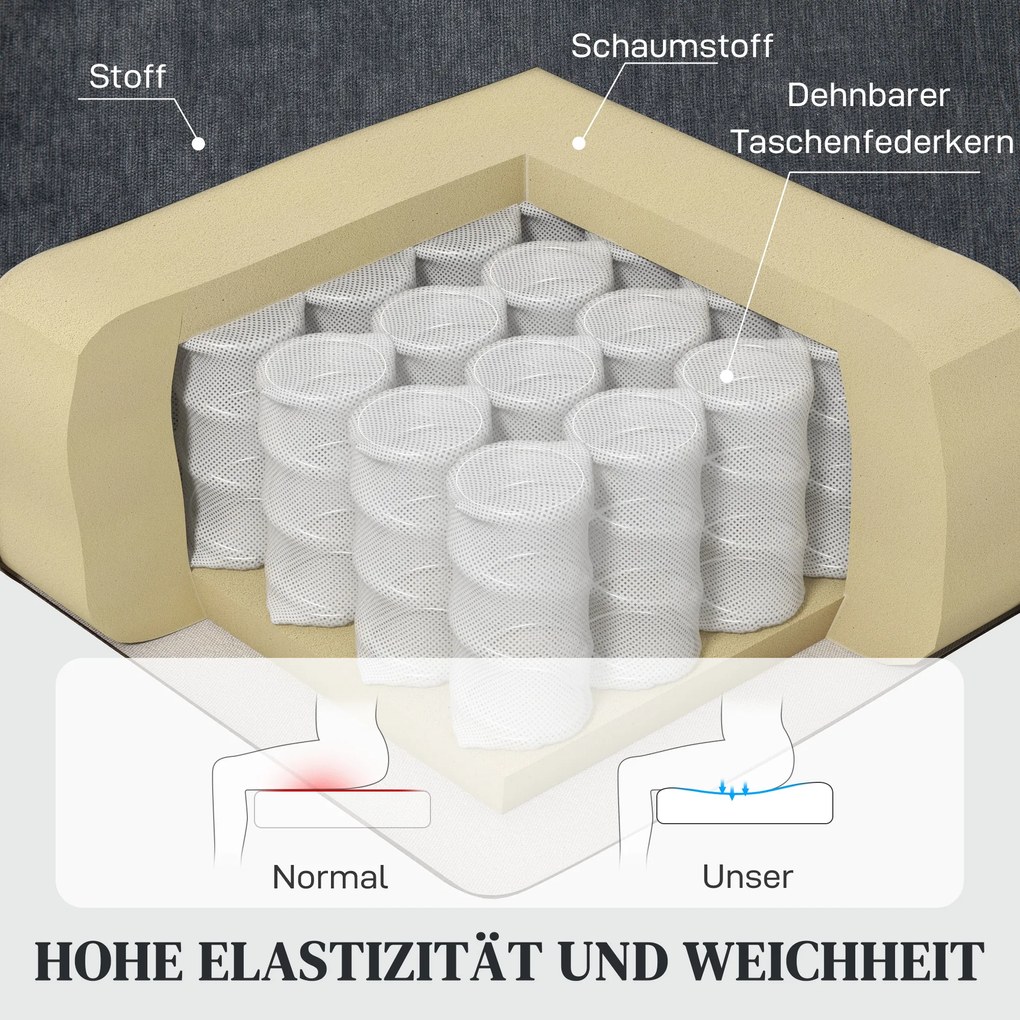 HOMCOM Fotel Recliner, Masażer Polstersessel z 8 Punkty Wibracji, Regulowanym Podnóżkiem, Boczną Kieszonką, Szary