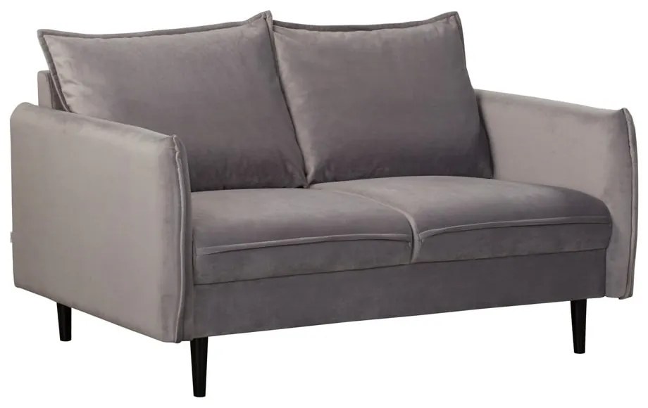 Szara aksamitna sofa 138 cm Juli – Ropez