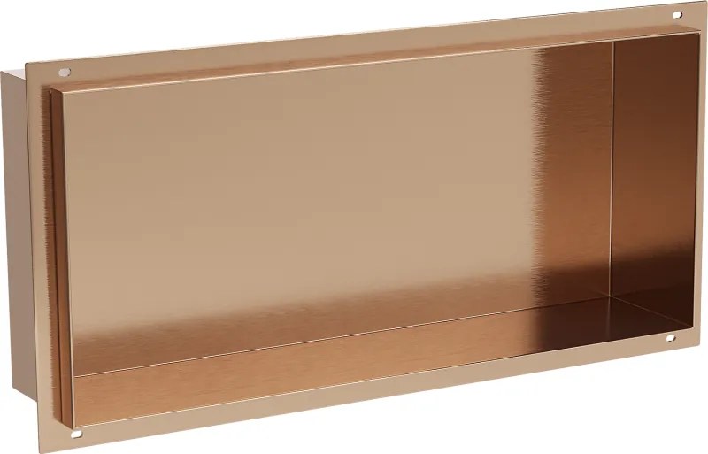 Mexen X-Wall-NR półka wnękowa bez kołnierza 45 x 20 cm, miedź szczotkowana - 19C1452010