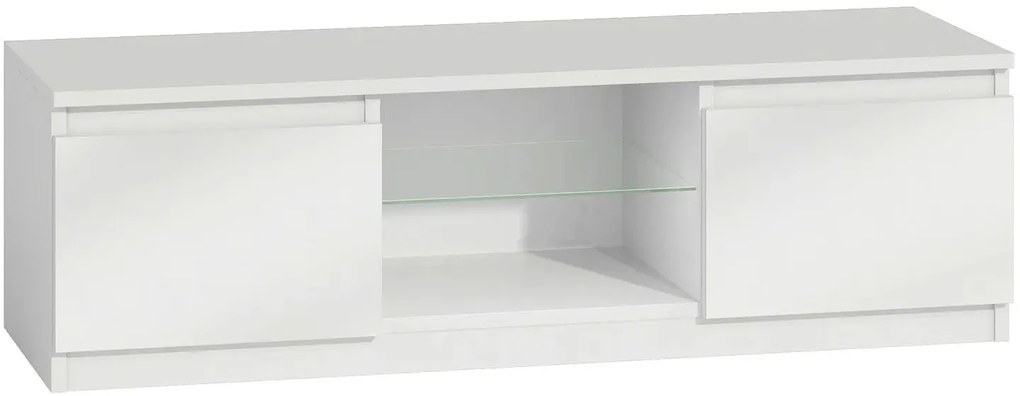 Minimalistyczna komoda RTV Verta 5X 140 cm - biały połysk