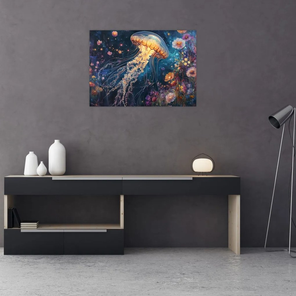 Obraz na szkle - Magiczna meduza (70x50 cm)