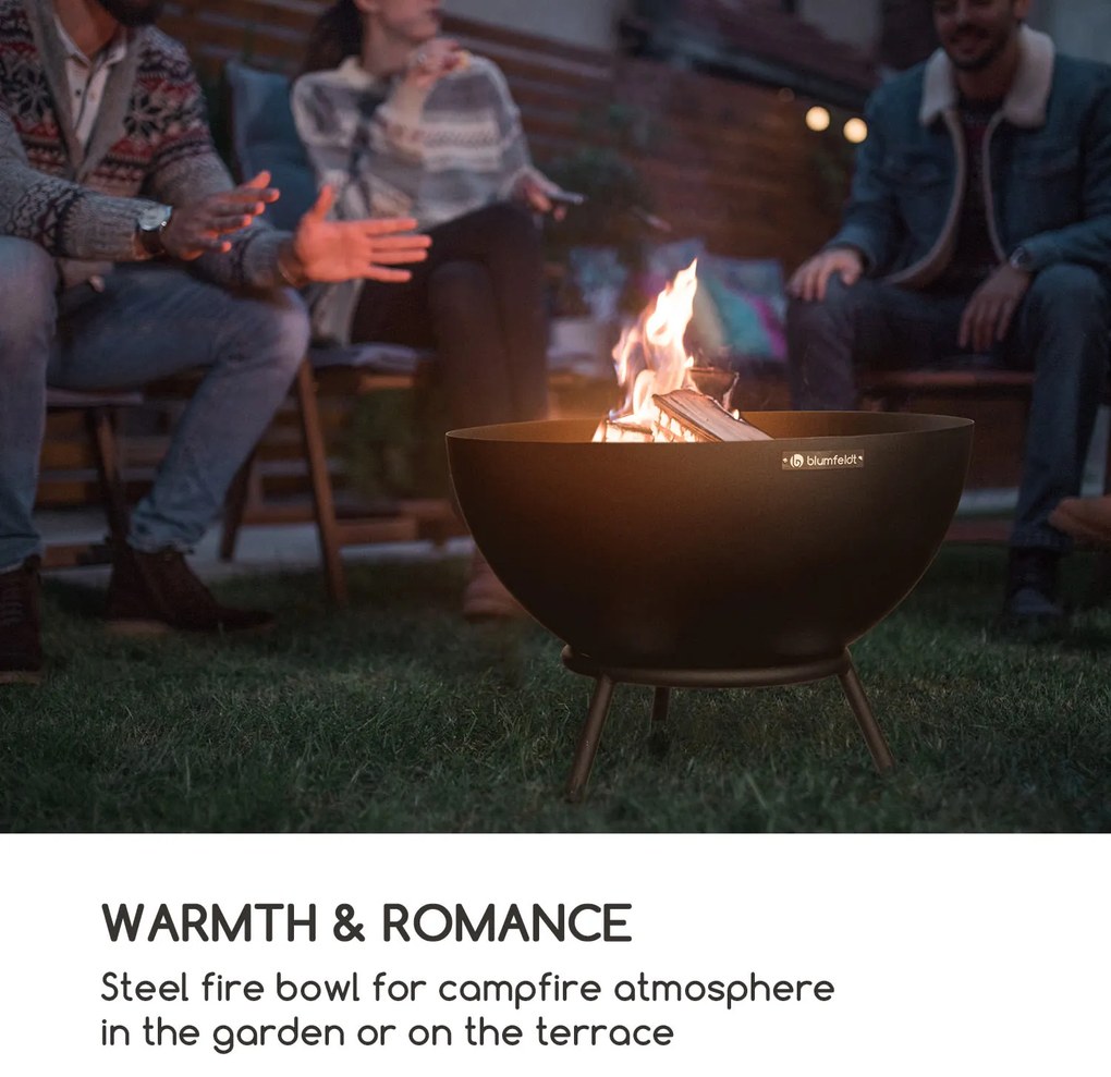 Blumfeldt Fireball 66cm Niskie Palenisko Czarny