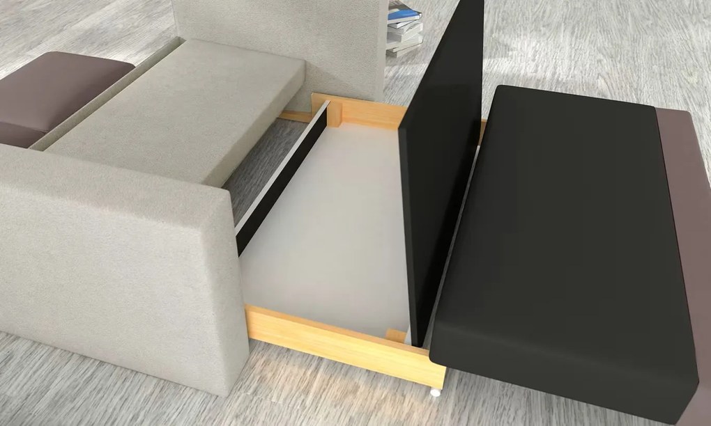 Rozkładana sofa 2-osobowa WAVE DUO, szara