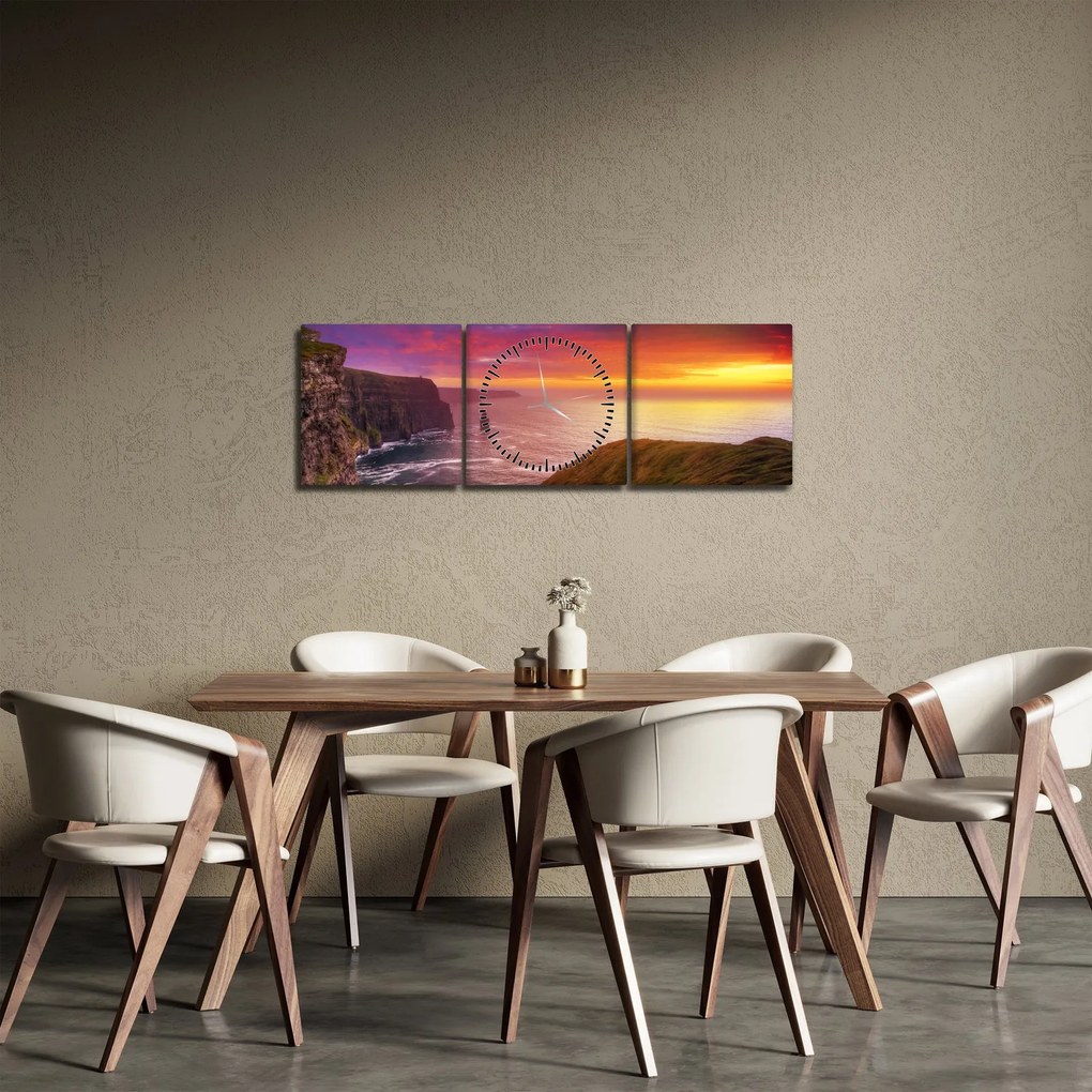 Obraz - Klify Moheru (z zegarem) (90x30 cm)