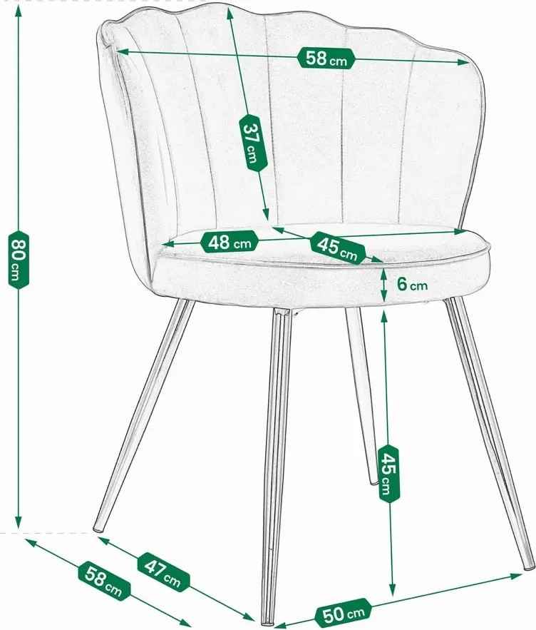 Szare pikowane krzesło w stylu glamour N6-N68