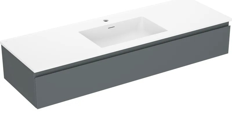 Mexen Orio szafka łazienkowa 140 cm z umywalką Otis, 1 szuflada, grafit mat/biała mat - 91A10-14023-1-BF66-W18M01