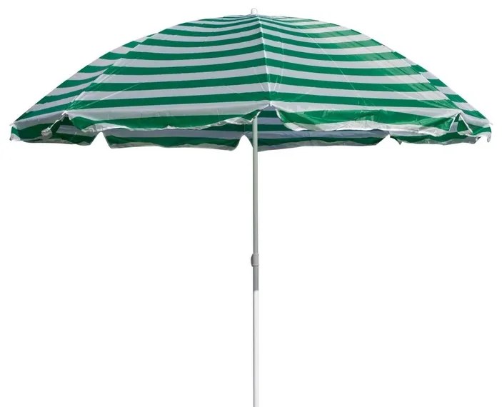 Happy Green Parasol plażowy zielone paski, 230 cm