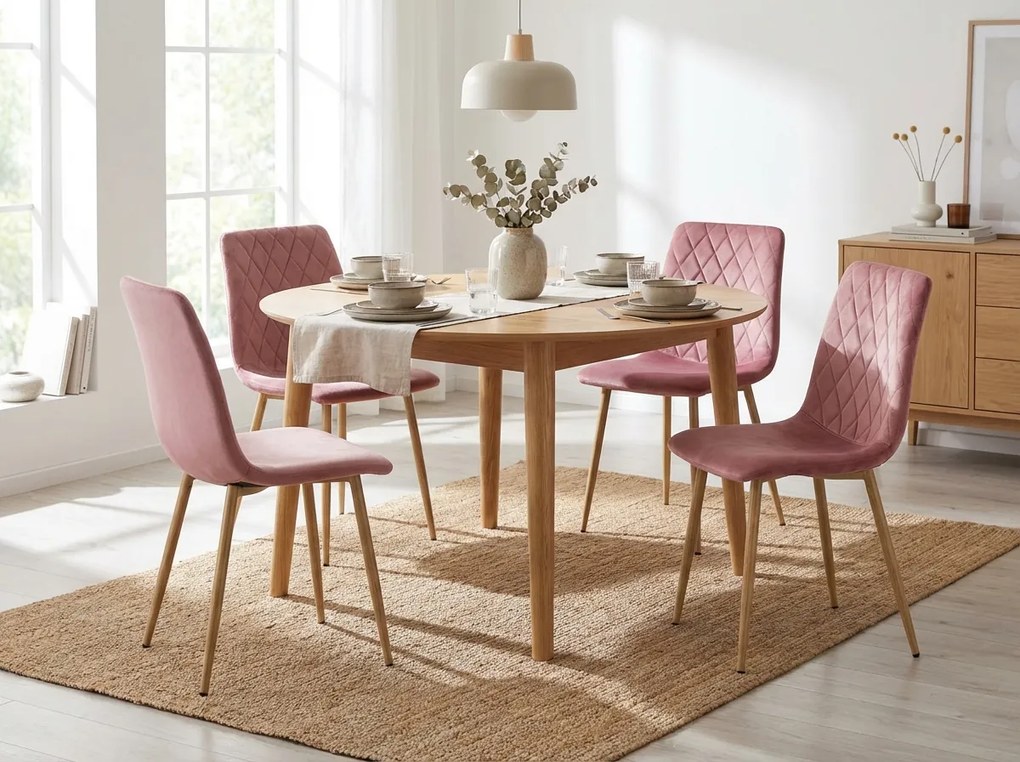 Różowe krzesło do kuchni TURIN aksamitne