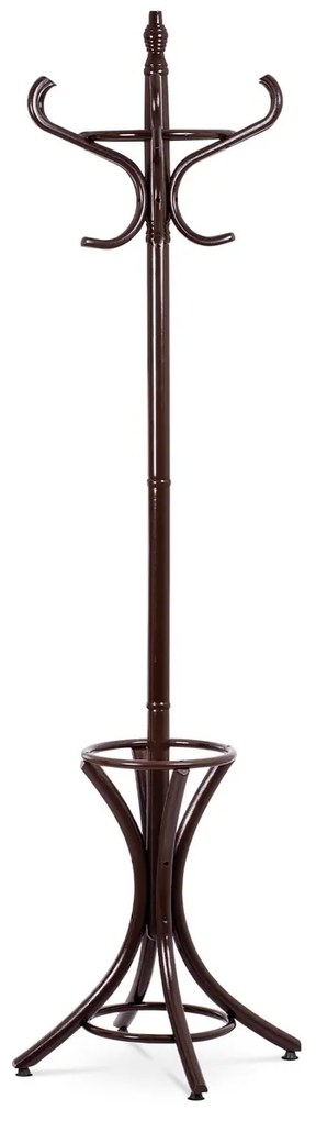 Drewniany wieszak stojący ciemnobrązowy, 52 x 186 cm