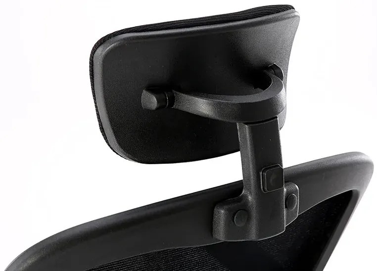 Czarne ergonomiczne krzesło do biurka z zagłówkiem do komputera E9-F55