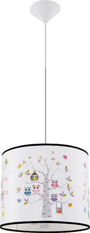 Lampy Wiszące Nowoczesny Sowy, Pvc - 1 Źródło - L.30 X H.82 Cm - Wielokolorowy