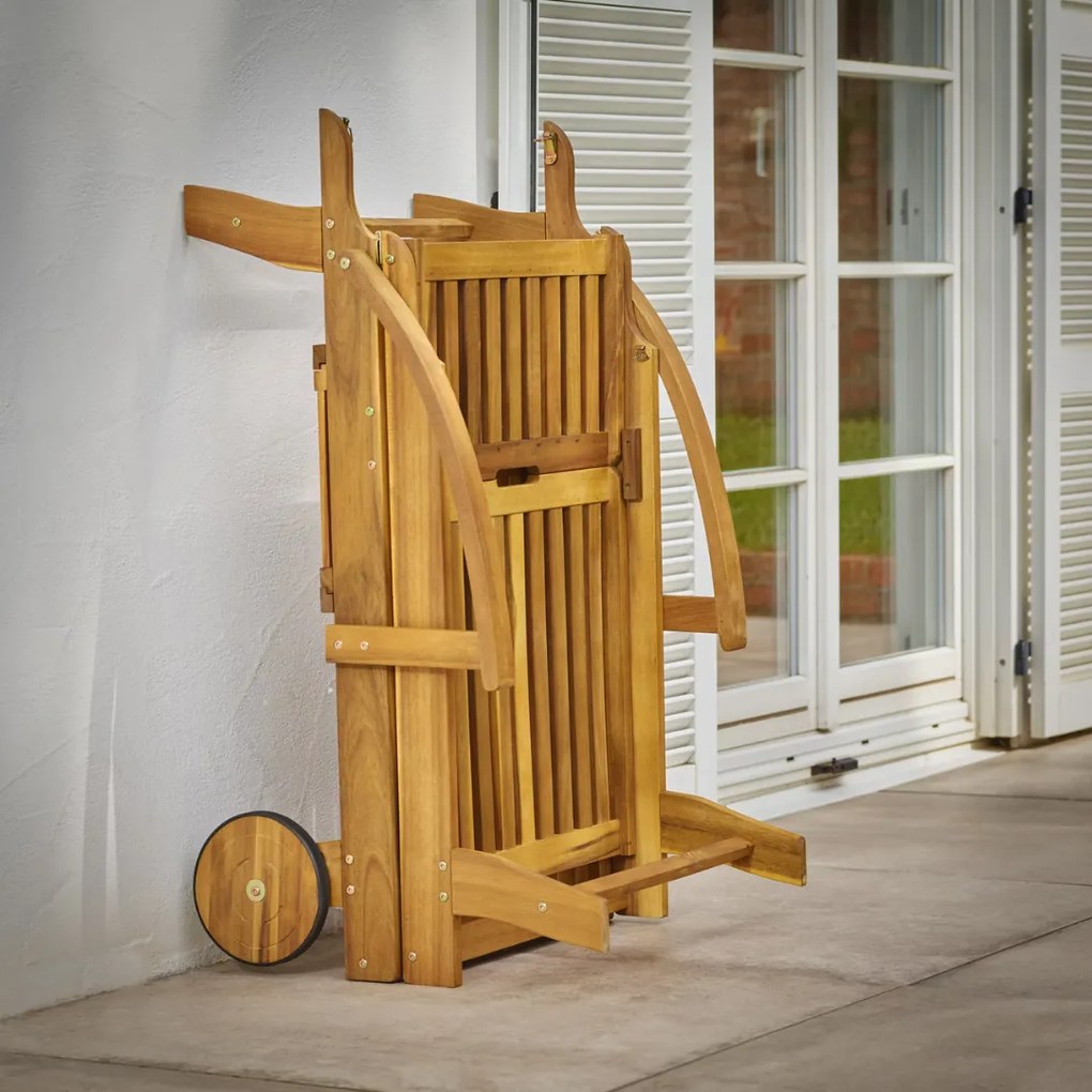 Leżak ogrodowy TAMI SUN, 195,5x69x85cm, naturalny brąz Jurhan