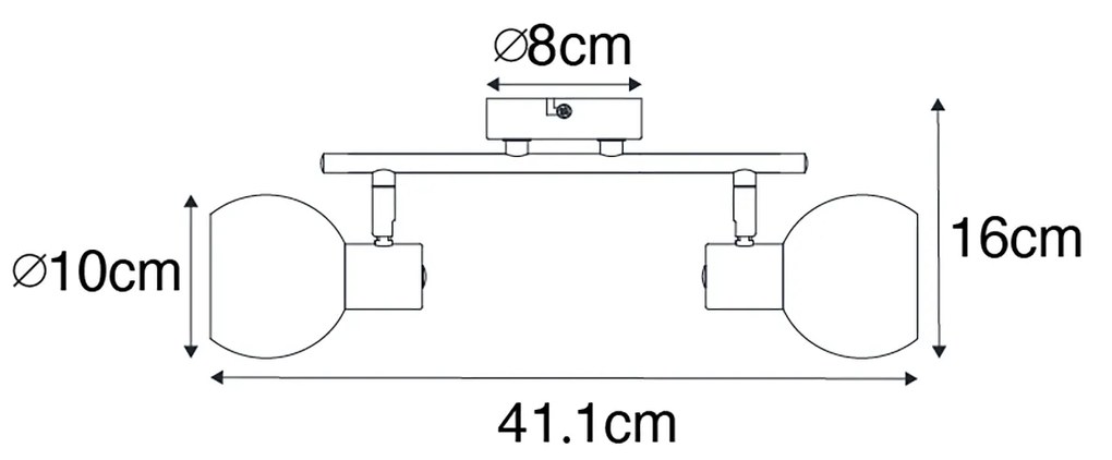 Inteligentny reflektor sufitowy czarny z dymionym szkłem w tym 2 Wifi P45 - Vidro