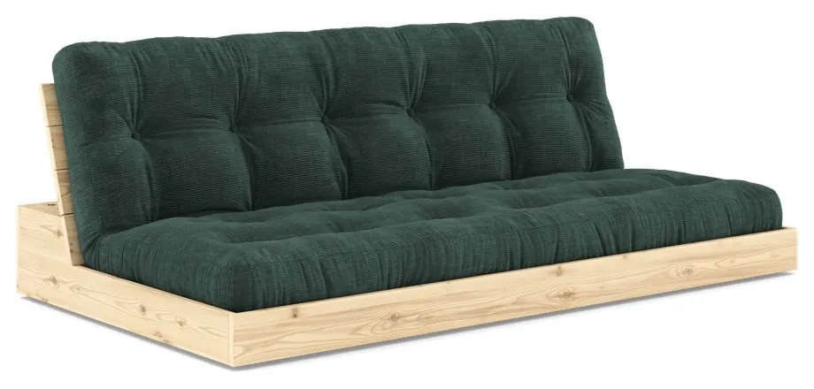 Ciemnozielona sztruksowa rozkładana sofa 196 cm Base – Karup Design