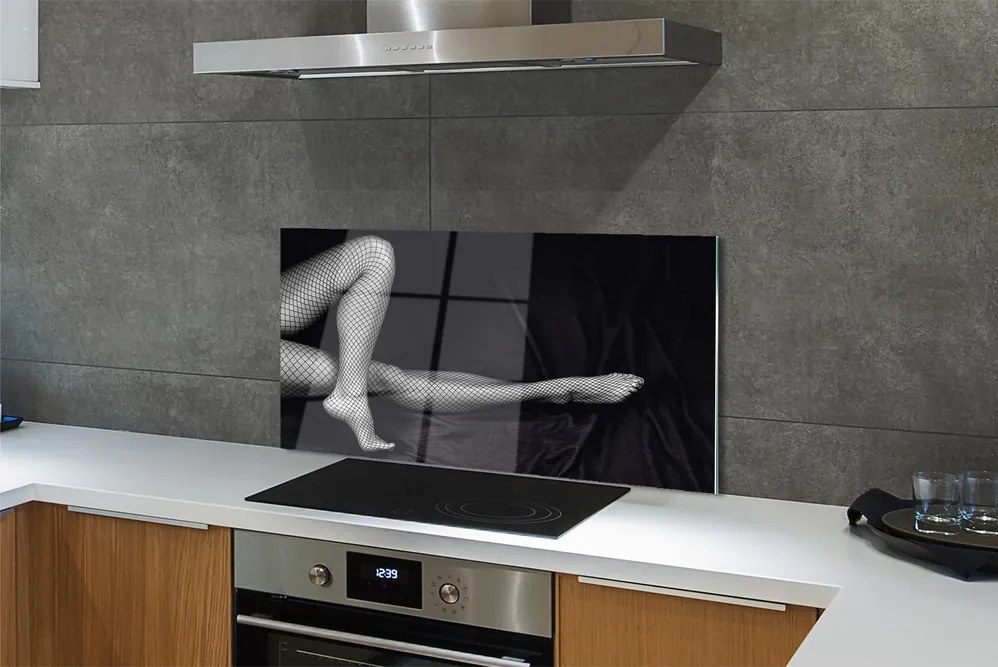 Panel szklany do Kuchni Nogi w Kabaretkach (Czarno-Białe)