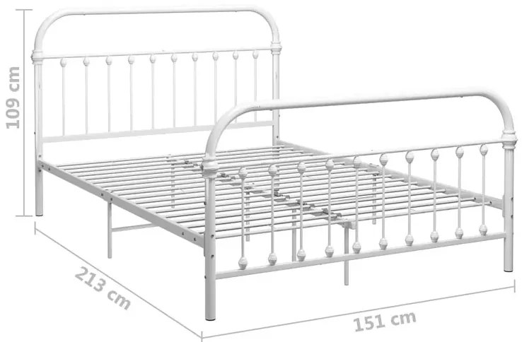 Białe loftowe łózko metalowe 140x200 cm T4-T92