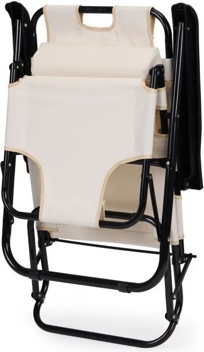 Regulowany leżak ogrodowy składany Tenero 010, beżowy