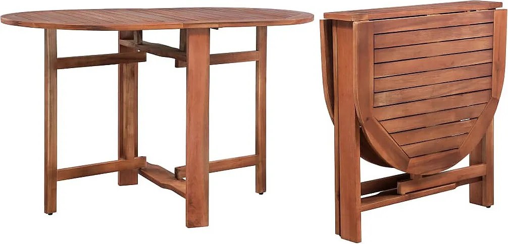 Składany stół ogrodowy z litego drewna akacjowego 120x70x74 cm