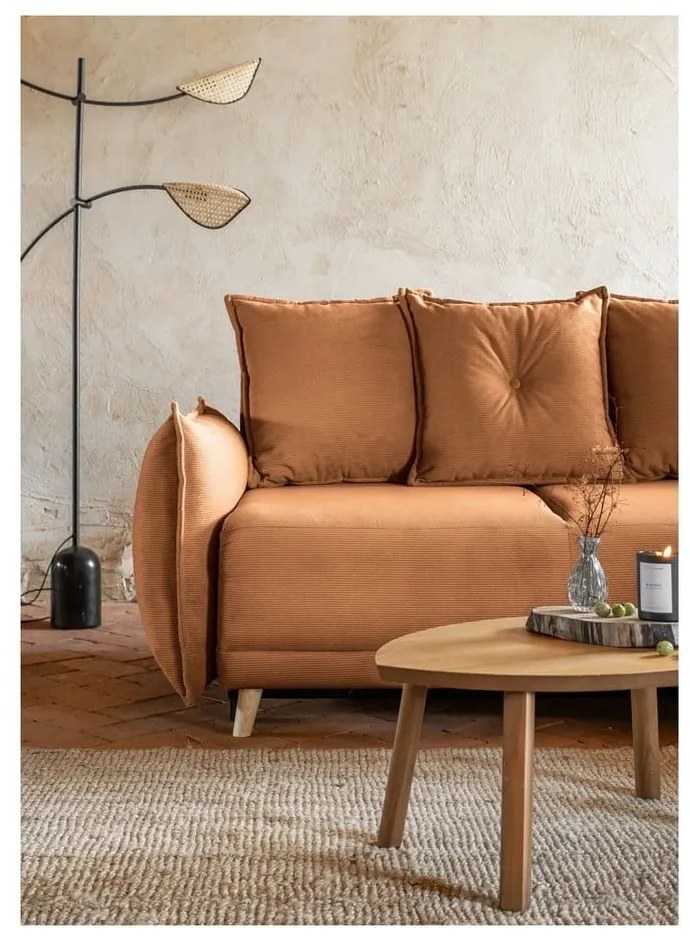 Ceglasty sztruksowy rozkładany narożnik (strona zmienna) Lazy Lukka – Miuform