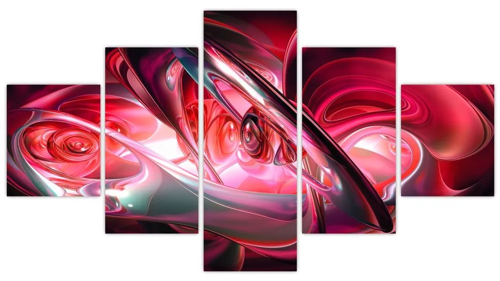 Obraz czerwonych fraktali (125x70 cm)