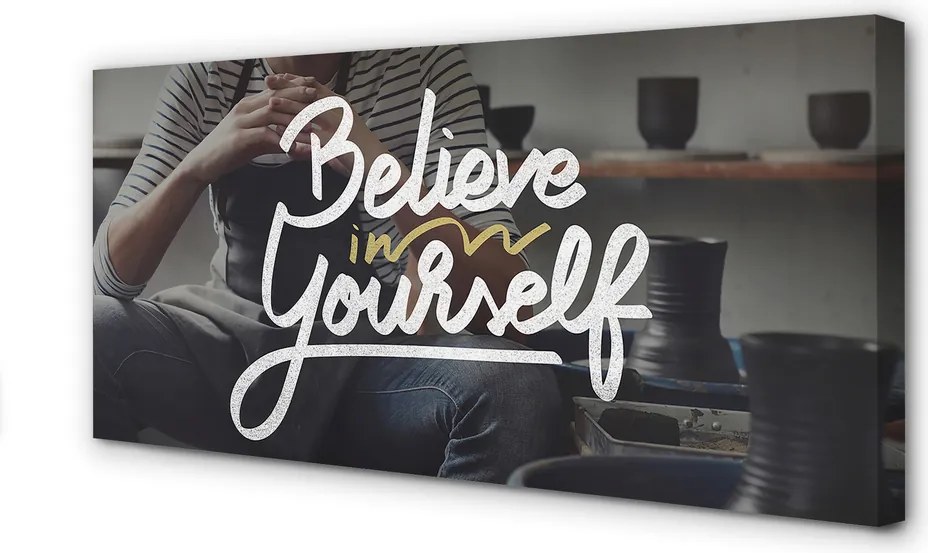 Fotoobraz na płótnie Człowiek i Motywujące Hasło