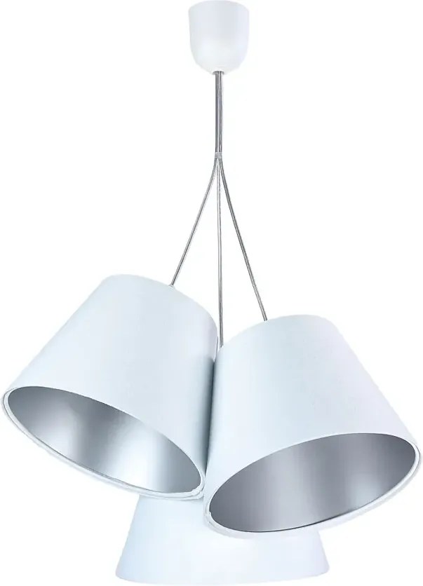 Biało-srebrna potrójna lampa wisząca F1-C87