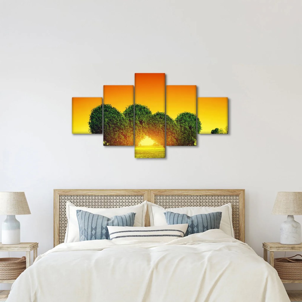 Obraz - Serce w koronach drzew (125x70 cm)