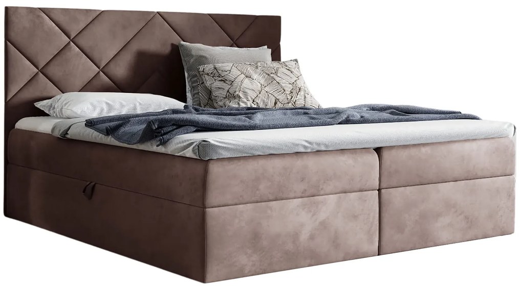 Brązowe welurowe łóżko 5 rozmiarów D3-T20