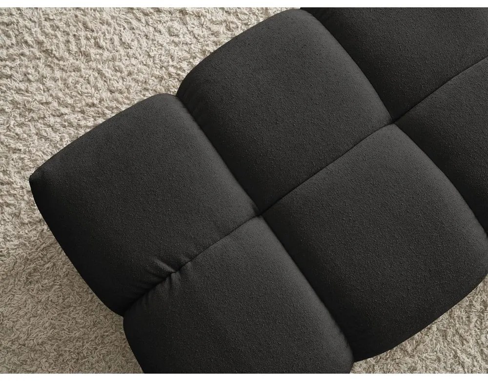 Czarny podnóżek z materiału bouclé Everest – Bobochic Paris