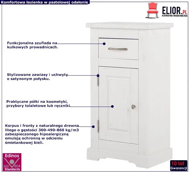 Szafka biała łazienkowa stojąca G1-Z06