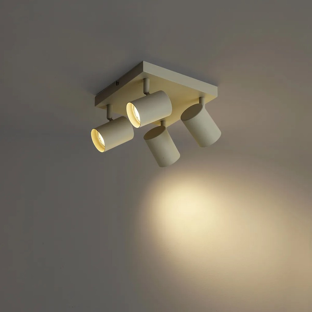 Nowoczesny reflektor sufitowy beżowy 4-punktowy regulowany - Jeana
