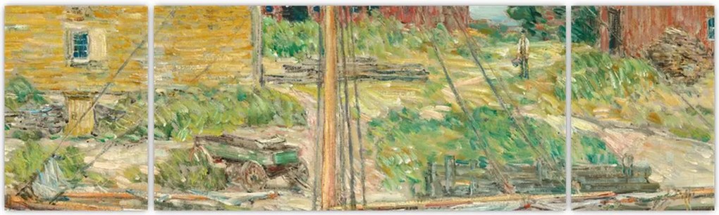 Obraz - Childe Hassam, Oyster Sloop, Cos Cob, reprodukcje (170x50 cm)