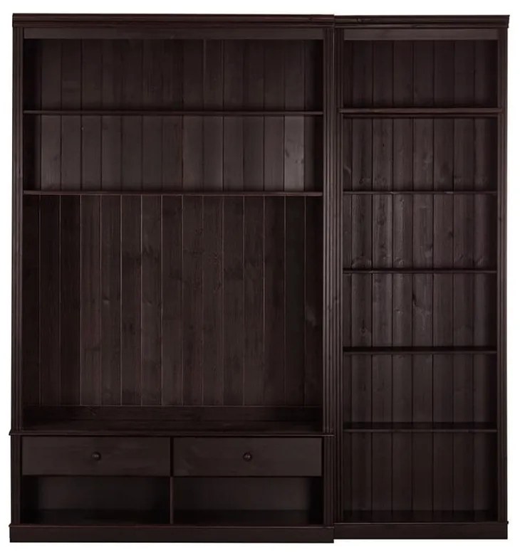 Brązowy zestaw pod TV z litego drewna sosnowego 214x223 cm Anita – Støraa
