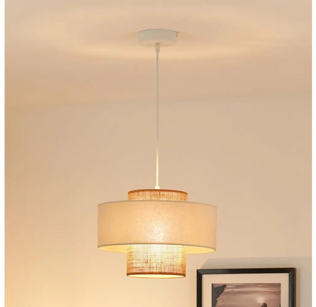 Brilagi - Lampa wisząca DALLAS 1xE27/15W/230V pr. 30 cm brąz/krem/biały