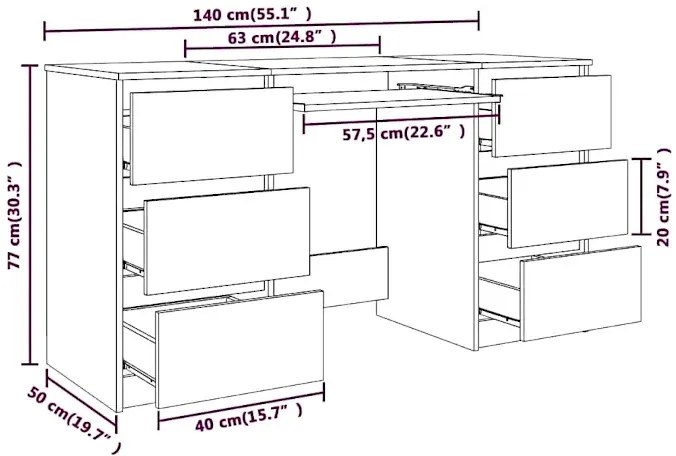 Czarne minimalistyczne biurko S9-L31