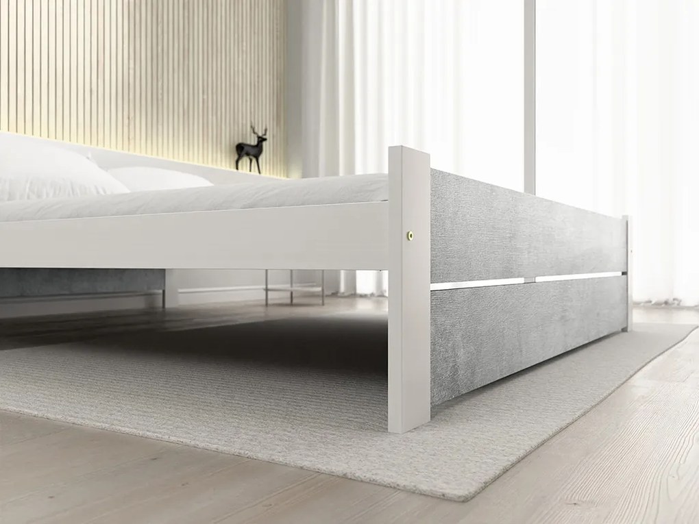 Łóżko IKAROS DOUBLE 120 x 200 cm, beton/biała Stelaż: Ze stelażem listwowym elastycznym, Materac: Materac Coco Maxi 20 cm