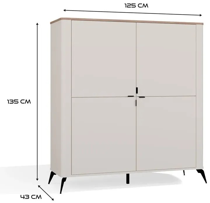 Duża komoda kaszmirowa na nóżkach C9-W57