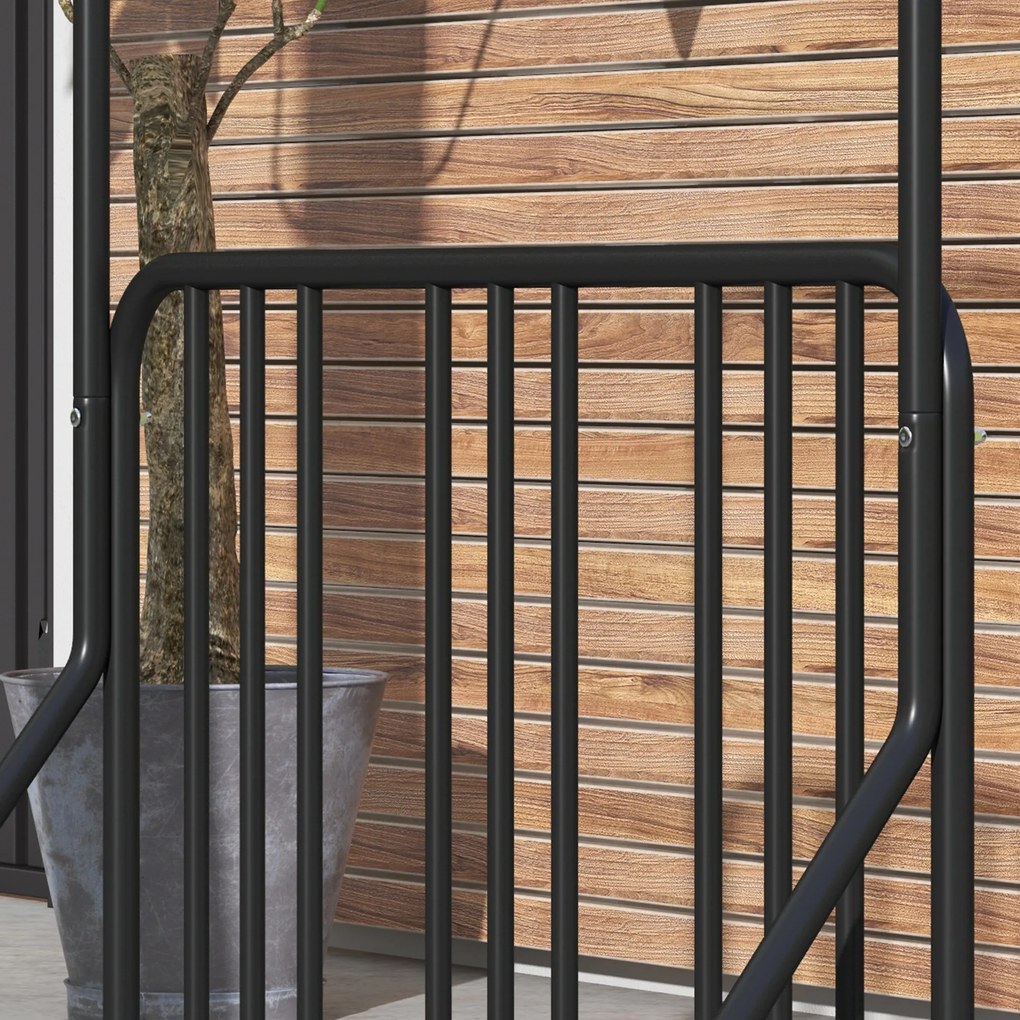 DURHAND Stojak Rowerowy dla 4 Rowerów Stalowy Czarny 102x92x130cm | Aosom PL