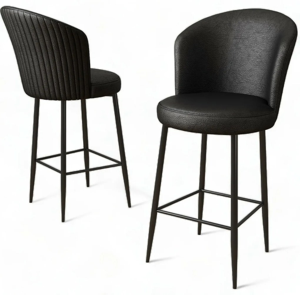 Zestaw krzeseł barowych Uras Black and Black, 4 szt., 4 szt.